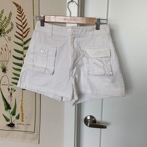 ASOS Design High Waist Cargo Shorts in Soft Twill